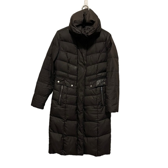 Cole Haan Women Down Maxi Puffer Coat Black Size XS - Picture 2 of 7